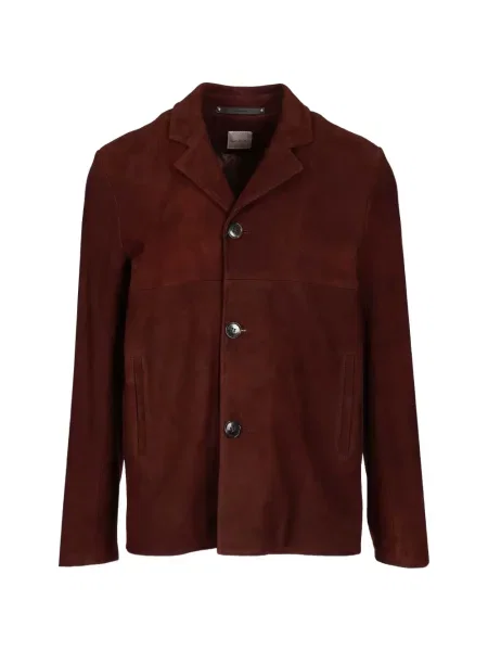 Geacă Paul Smith din piele de căprioară maro