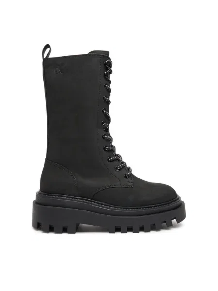 Боти Calvin Klein Jeans FLATFORM LACE UP BOOT MG NB с платформа черно