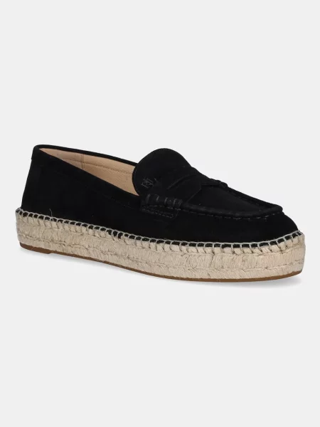 Semišové espadrilky Lauren Ralph Lauren Luize Loafer černá