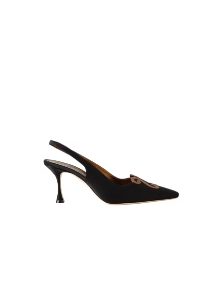 Czółenka Manolo Blahnik skórzana czarna