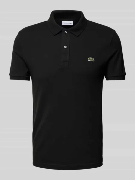 Koszulka polo o kroju slim fit z czystej bawełny Lacoste czarna
