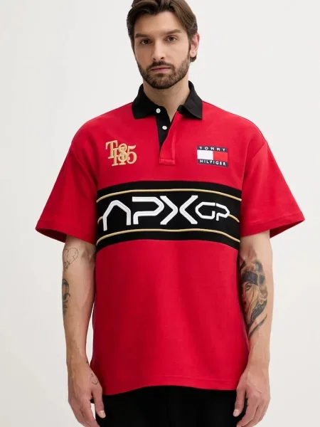 Tommy Hilfiger Тениска с яка и F1 Movie Race Day червен