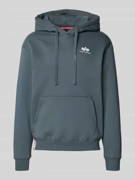 Bluza z kapturem z logo i kieszenią kangurką Alpha Industries