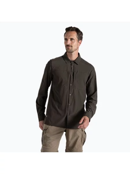 Koszula trekkingowa Craghoppers NosiLife Long Sleeved Pro Shirt V woodland green zielona