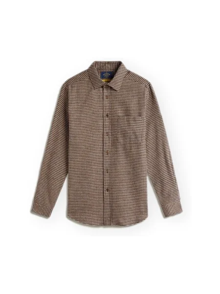 Cămașă Portuguese Flannel cu imprimeu abstract de flanelă albastru