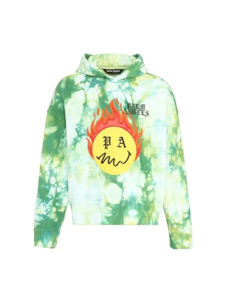 Bluza z kapturem Palm Angels wiązana zielona