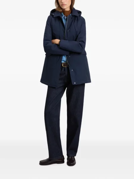 Palton Woolrich cu glugă albastru