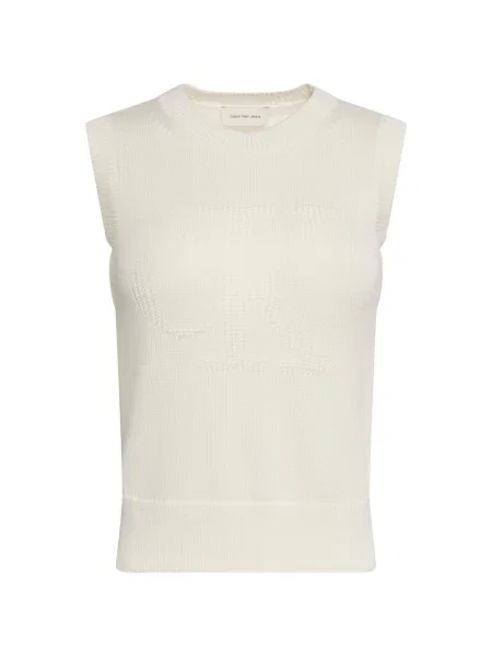 Tielko Calvin Klein Jeans s autogramom béžová