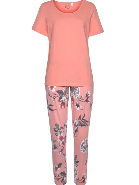 VIVANCE Pižama Hortensia korala / staro roza