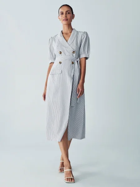 Willa Rochie tip bluză Hampton gri alb