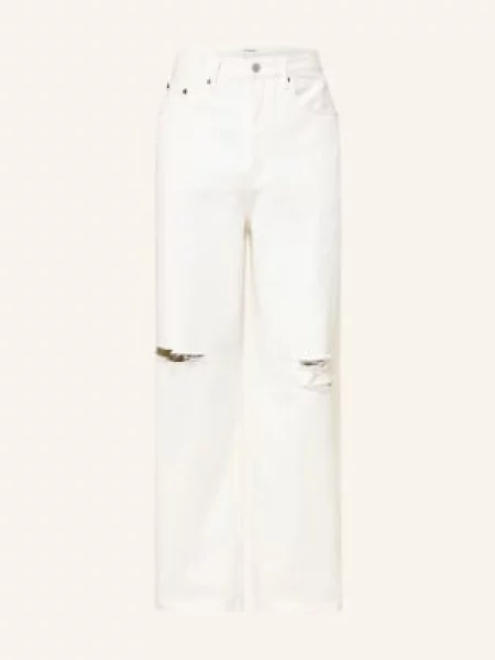 Frame Dżinsy Baggy Jean O Luźnym Kroju beige białe