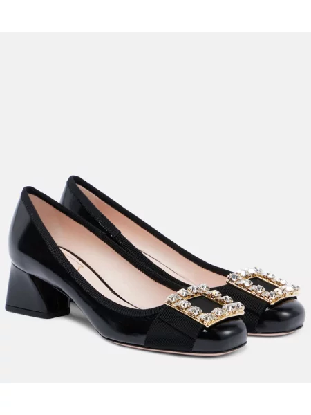 Pantofi cu toc Roger Vivier din piele de lac negru