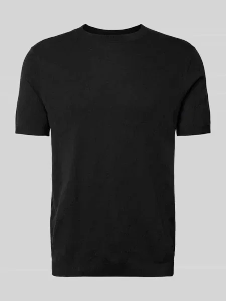 T-shirt z dodatkiem i okrągłym dekoltem model Ravao' Joop! Collection czarna