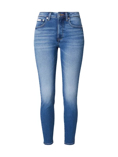 Calvin Klein Jeans Τζιν Whiskered Mid Rise Skinny ντένιμ μπλε