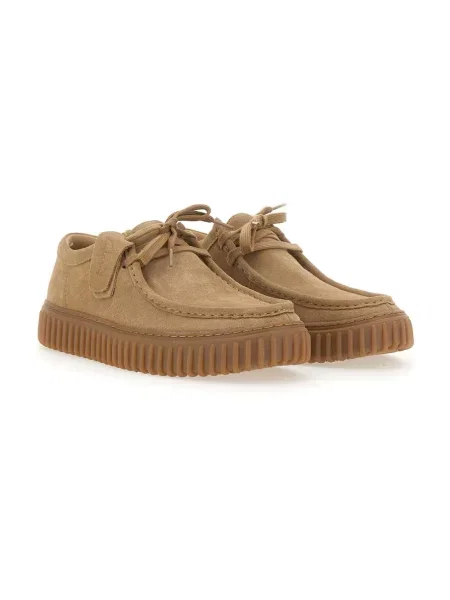 Mokasyny Clarks sznurowane casual brązowe