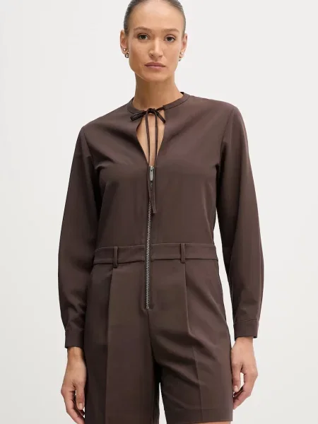 Sisley salopetă cu decolteu legat maro