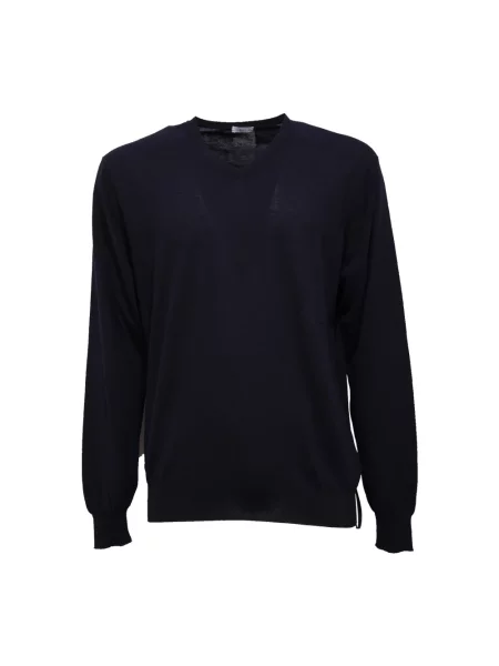 Sweter Hosio z dekoltem w serek niebieski
