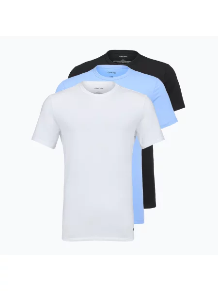 Férfi póló Calvin Klein Crew Neck 3 pcs. black with blue descent emb/blue descent. Méret: M fekete