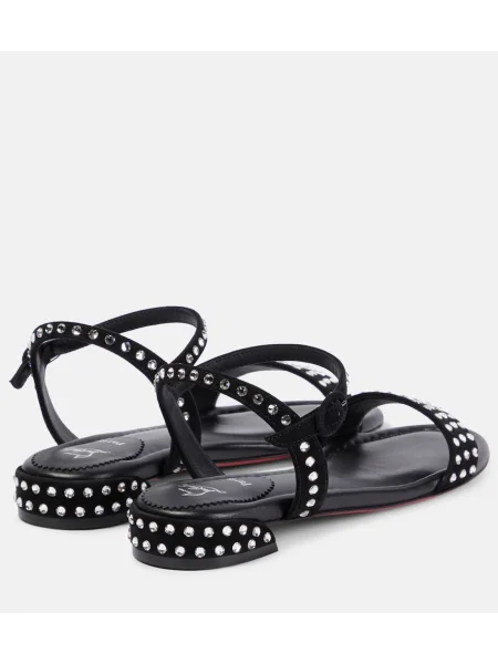 Sandali Christian Louboutin iz semiša črna