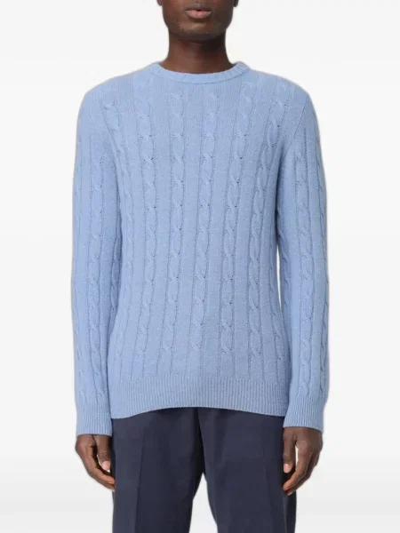 Sweter Xc z okrągłym dekoltem niebieski