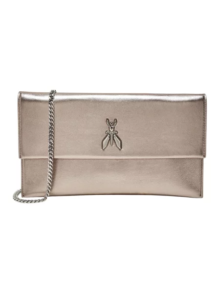 Kopertówka Patrizia Pepe skórzana brązowa