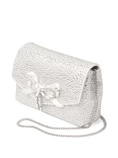 Geantă Jimmy Choo cu funde alb