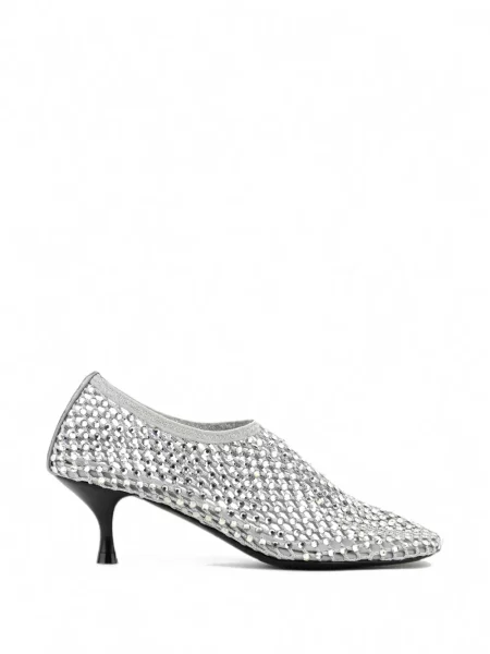 Pantofi cu toc Strategia Shoes plasă gri