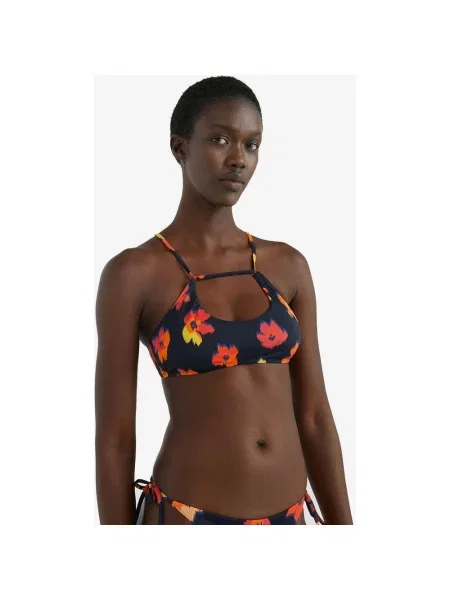 Góra od bikini Tommy Hilfiger Print Flower w kolorze granatowo-pomarańczowym S niebieskie