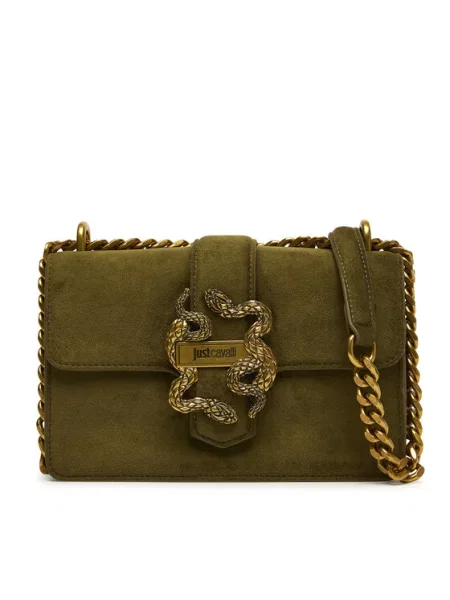 Just Cavalli Ročna torba Iconic Snakes zelena