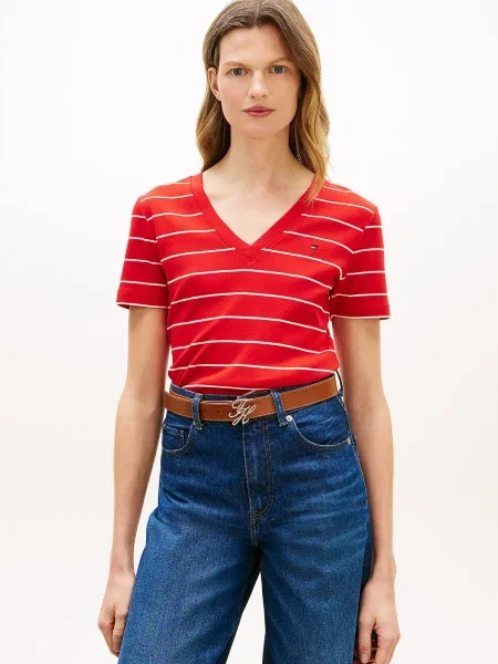 TOMMY HILFIGER Tričko Cody / biela červená