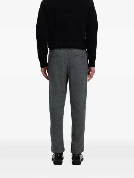 Pantaloni Selected cu model herringbone gri