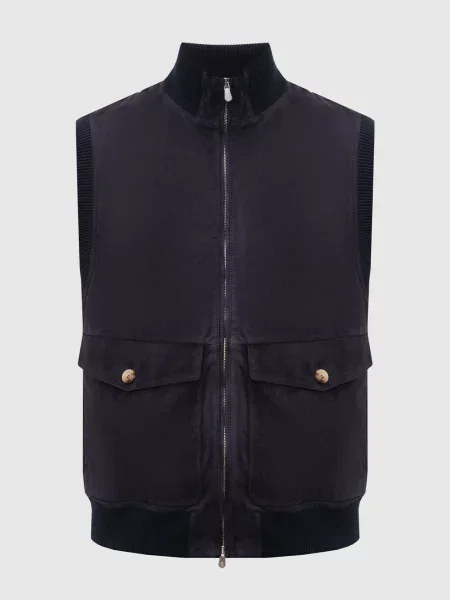 Замшевий жилет Brunello Cucinelli синій