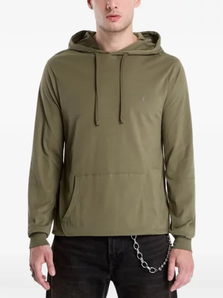 Hanorac cu glugă Allsaints cu broderie cu cordon verde