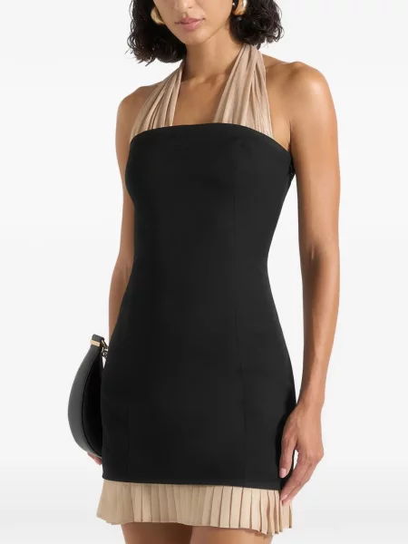 Lung rochie mini Manière De Voir cu gât halter negru