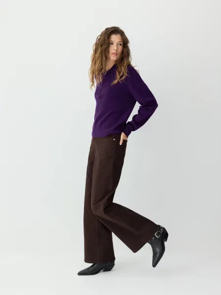 Reserved Джинси широкого крою темно коричневий