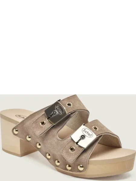 Scholl Șlapi cu gros PESCURA IBIZA 2 | piele întoarsă bej