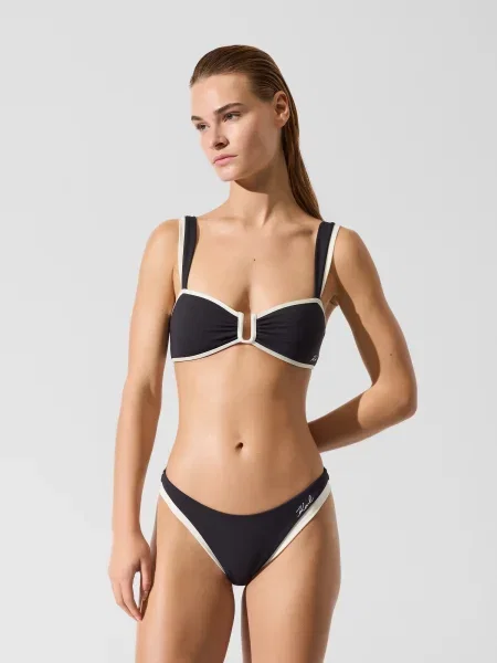 Karl Lagerfeld Sutien costum de baie Signatur negru alb