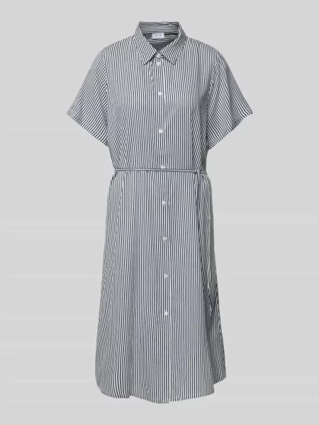 Sukienka koszulowa z z tasiemką w talii model ‘Viragna’ Vila granatowa