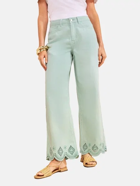 Love & roses Jeans mentă verde