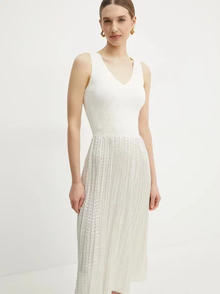 BOSS rochie midi evazati bej