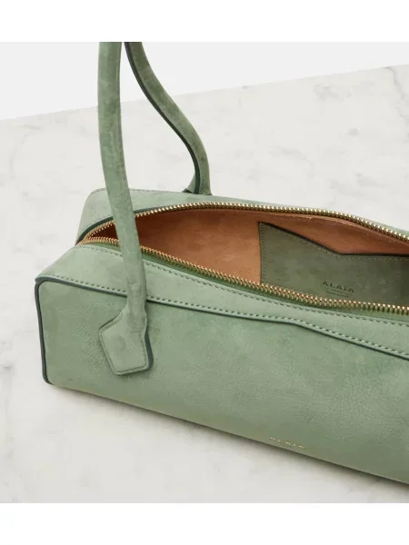 Geantă Alaïa din piele de căprioară verde