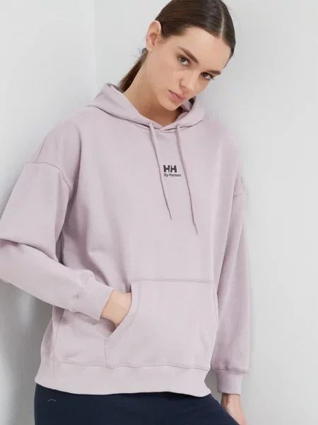 Суичър с качулка Helly Hansen с качулка розово