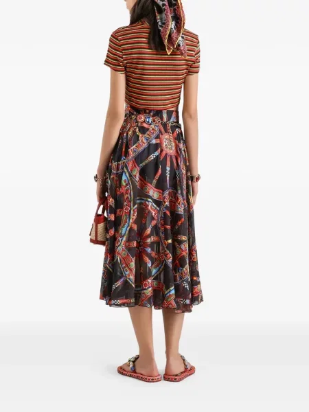 Dugo suknja Dolce & Gabbana s printom keper crna