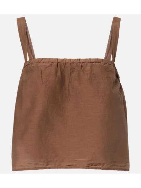 Top Velvet de mătase maro