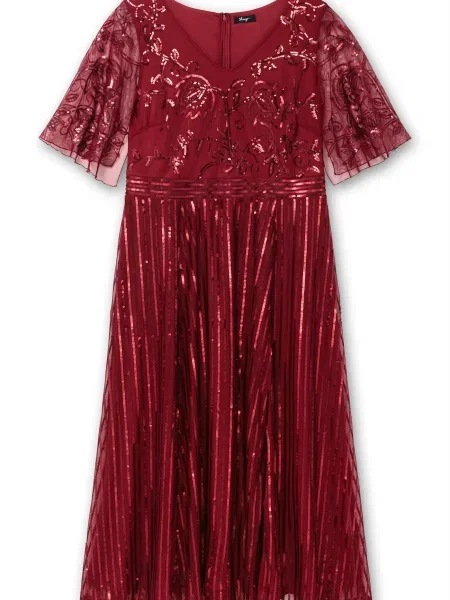 SHEEGO Rochie de seară roşu închis