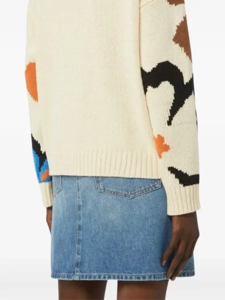 Pulover Weekend Max Mara cu model floral cu decolteu rotund