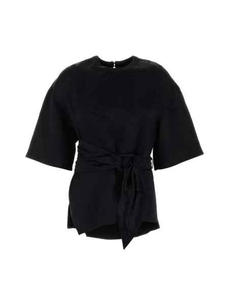Satynowa koszulka Nanushka czarna