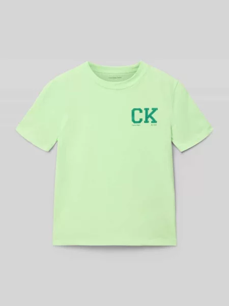 T-shirt o kroju regular fit z czystej bawełny model CHEST' Calvin Klein Jeans