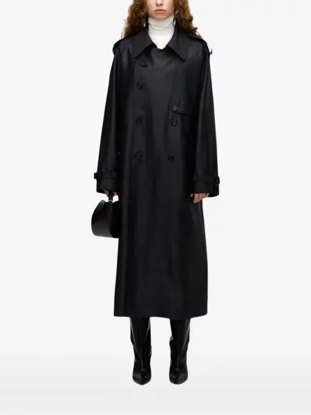 Trenci Umber Postpast cu două rânduri de nasturi negru