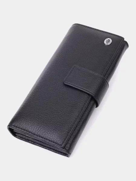 Кожаный кошелек St Leather Accessories черный